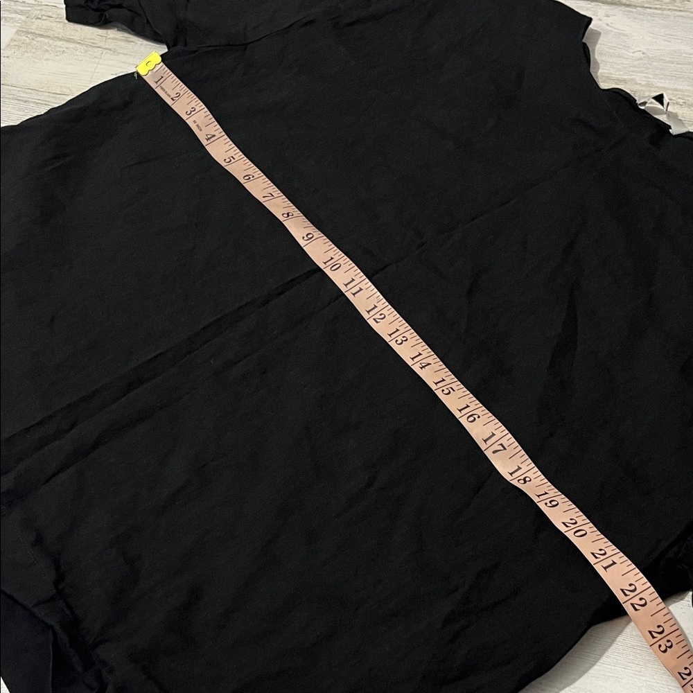 Vince Black Linen Blend Boxy Short Sleeve Women's Top Size Large - Picture 8 of 9